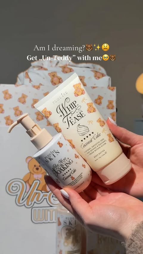 Instagram post by @weronikaszlazak for P.Louise. Caption reads: Omg🥹🐻✨ @plouise_makeup_academy 🫢 •pr unboxing•....