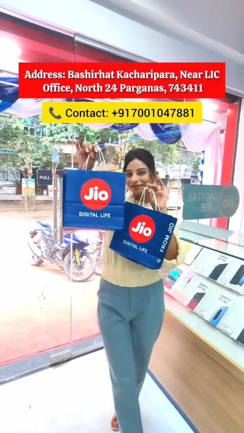 Instagram post by @iamshree_567 for Reliance Digital. Caption reads: Caption:- Basirhat walon Digital Mobile Store open....