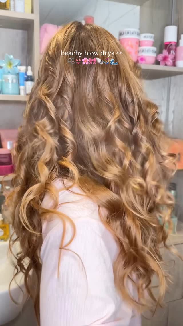 Instagram post by @byemmaleah for living proof. Caption reads: beachy blow drys >>....