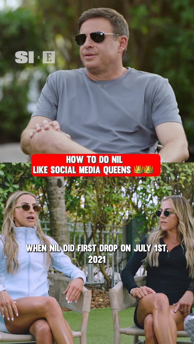 Instagram post by @cavindertwins for Raising Cane's. Caption reads: The Cavinder Twins explain how NIL fueled their....