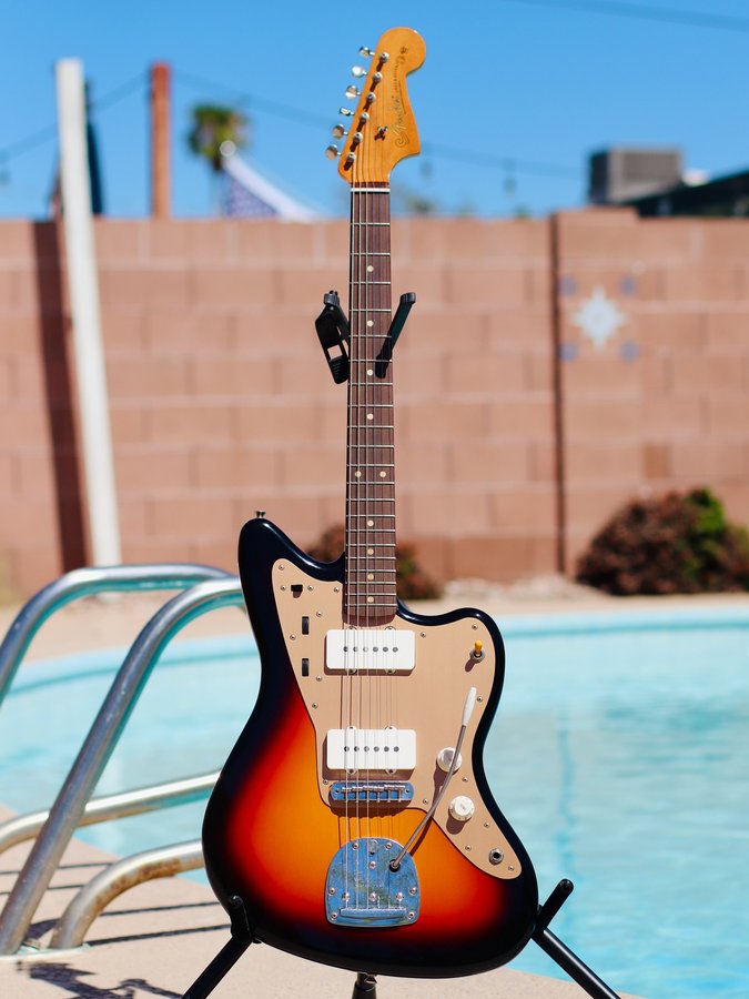 Instagram post by @loungingguitars for Fender. Caption reads: The new @fender Vintera II LE Road Worn ‘50s....