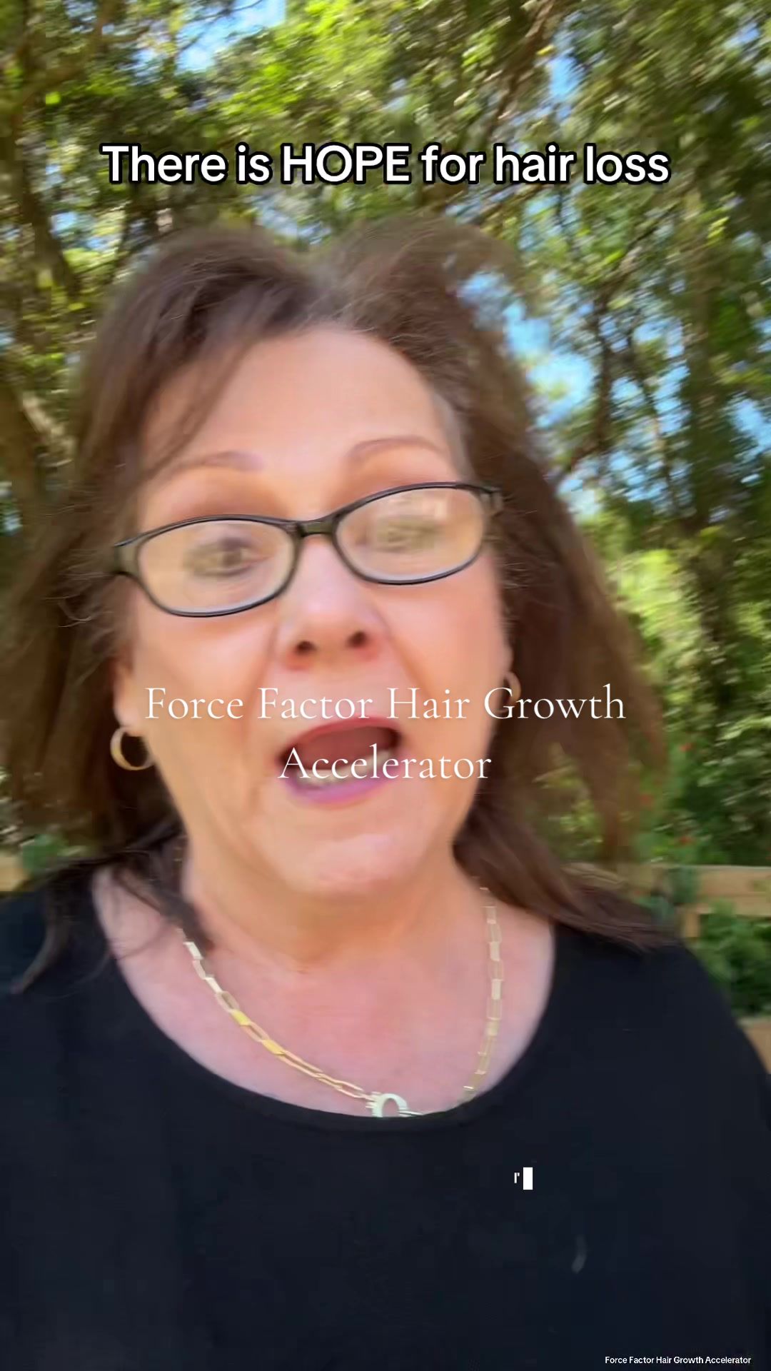 TikTok post by @mooseysmom22 for Force Factor. Caption reads: Force Factor Hair Growth Accelerator [...].