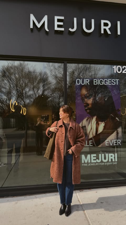 Instagram post by @bychloewen for Mejuri. Caption reads: [...] pieces of jewelry then join me and @mejuri....