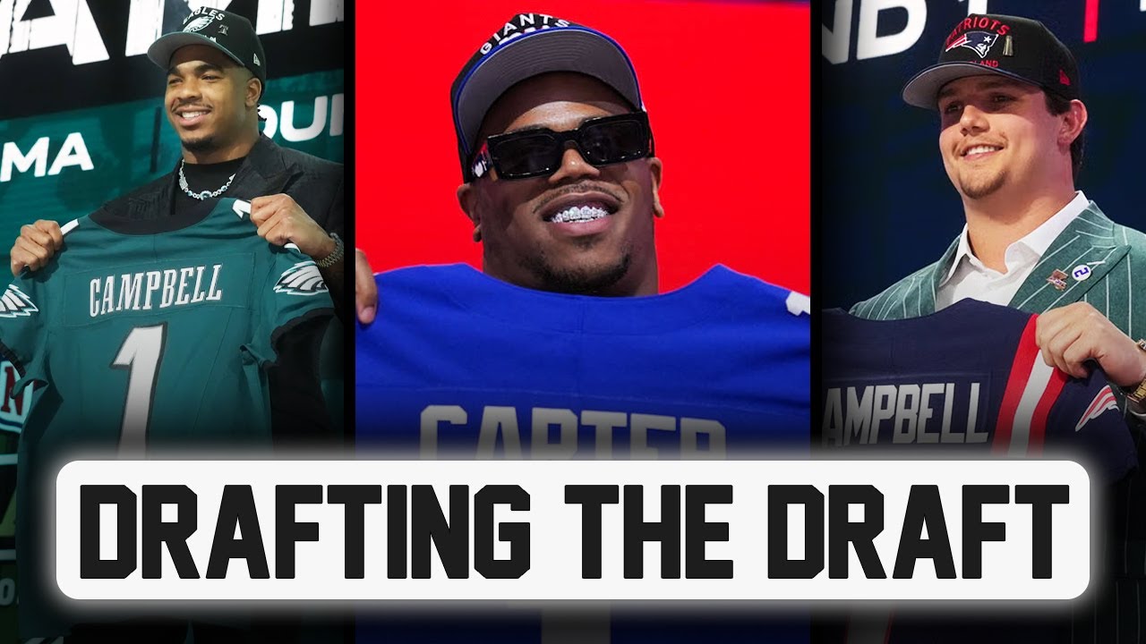 YouTube post by @BootlegFootball for Underdog Fantasy. Caption reads: Drafting the Best Draft Classes of 2025.