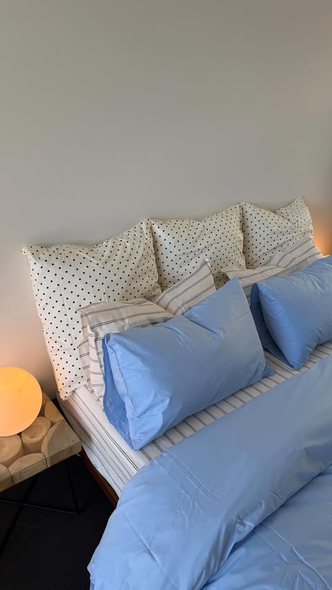 Instagram post by @ellexbarker for Sheet Society. Caption reads: [...] and single stale pillow away from me....