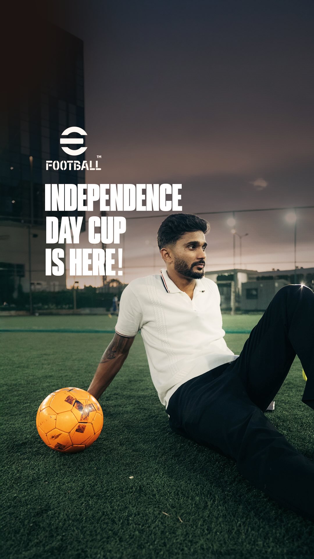 Instagram post by @nitishkumarreddy for eFootball. Caption reads: [...] me for the Independence Day Cup by....