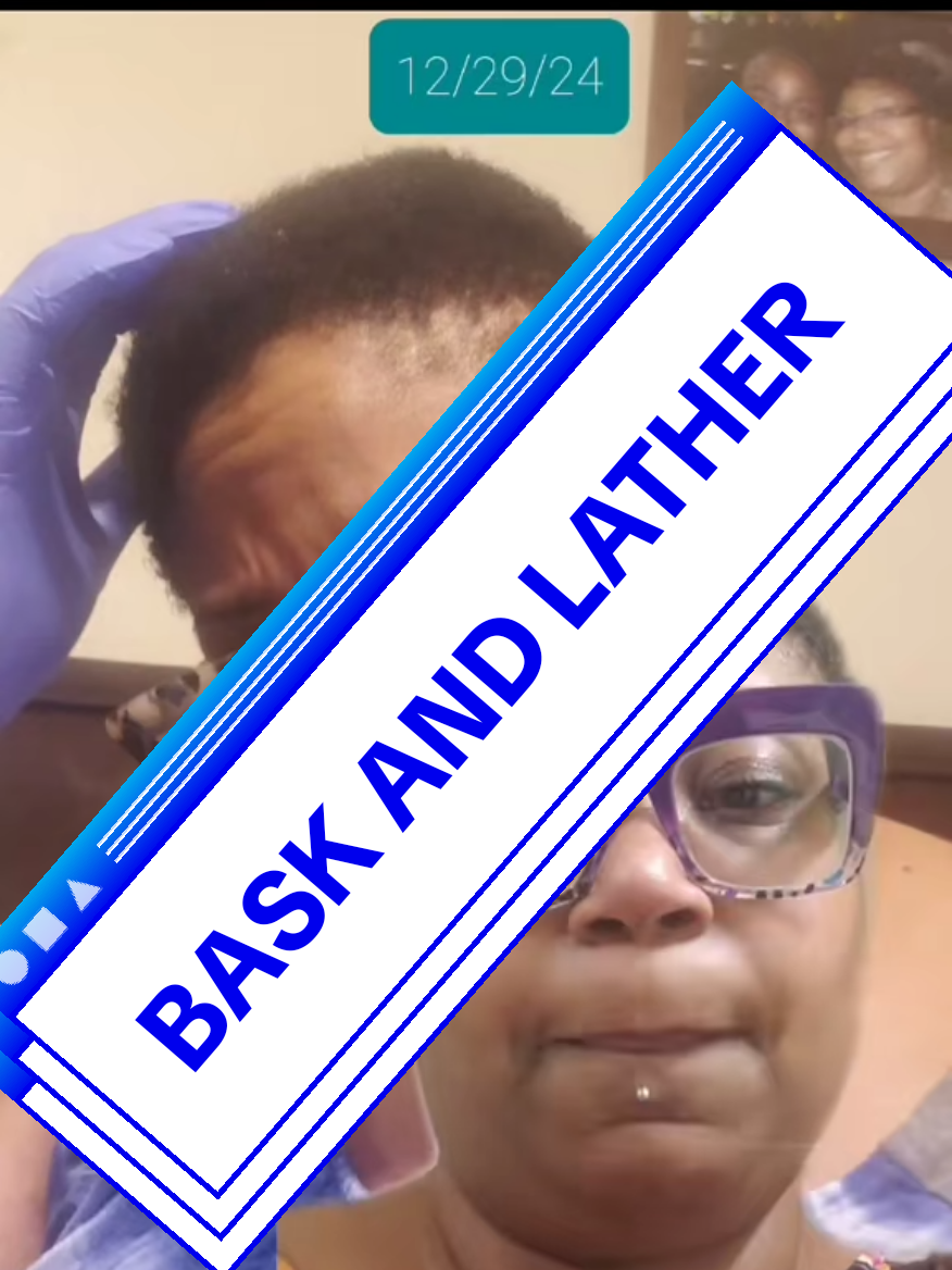 TikTok post by @pksanders80 for Bask and Lather Co. Caption reads: #onthisday @Bask and Lather Co stimulating hair....