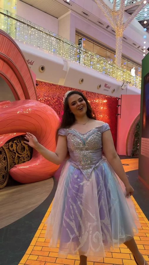 Instagram post by @anastasia_vonschweetz for Westfield London. Caption reads: Glinda really said you can take the long way....