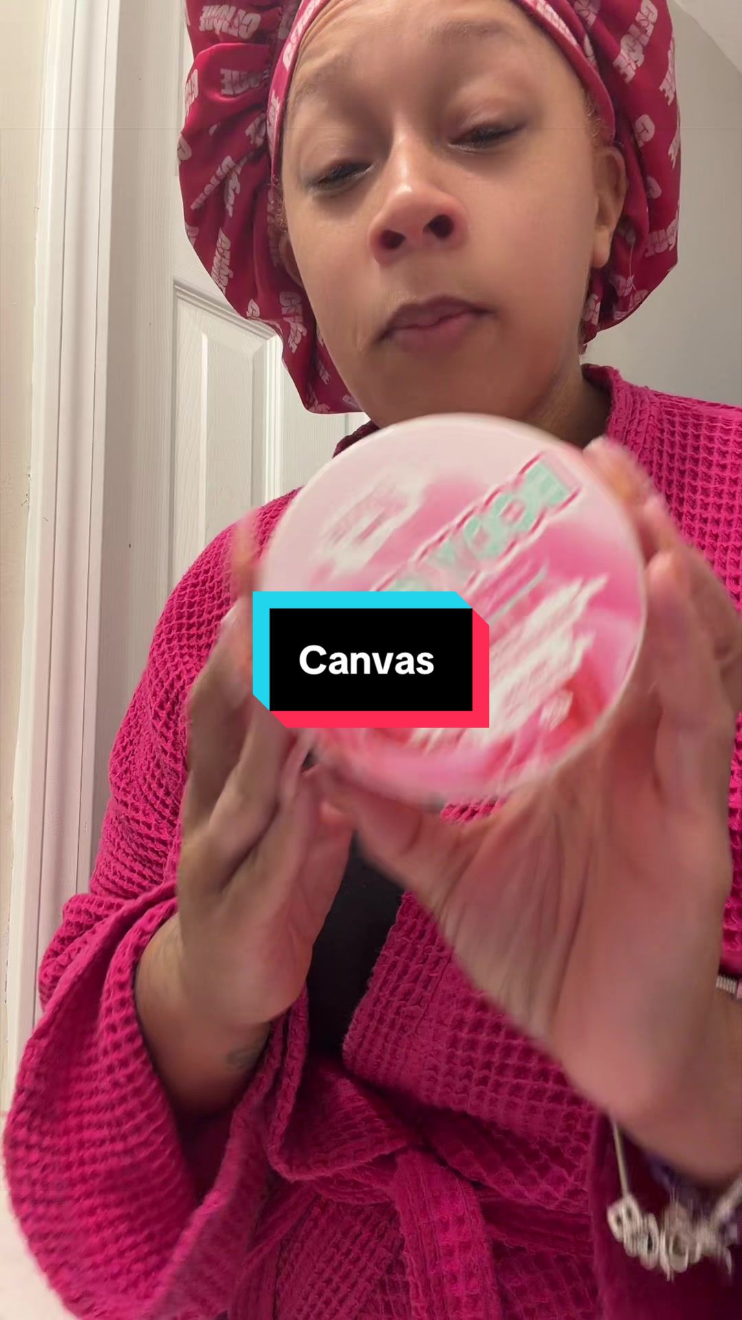 TikTok post by @britt_bratt_ginger for Canvas Beauty Brand. Caption reads: @CANVAS BEAUTY BRAND I love her so much.