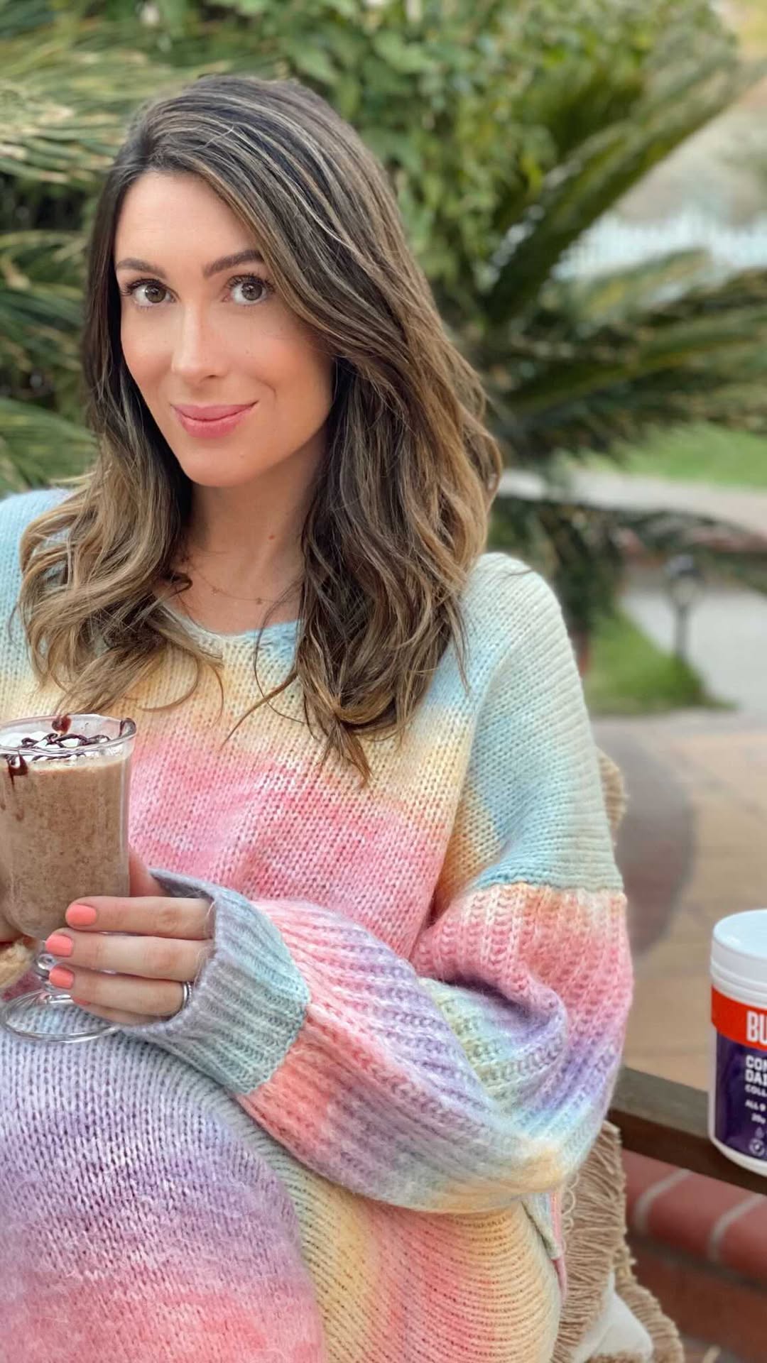 Instagram post by @maria__corrigan for Bulletproof. Caption reads: Recipe: Dark Chocolate Collagen Frappe 🍫
+ As....