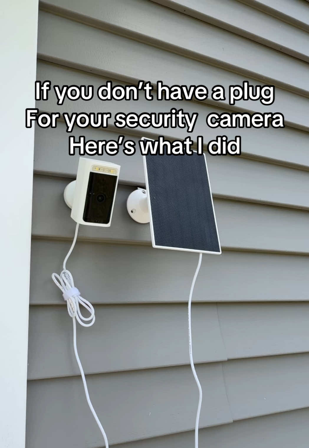 TikTok post by @glamlifegirlfriend for Wyze. Caption reads: [...] but I didn’t have any plugs nearby. @Wyze....