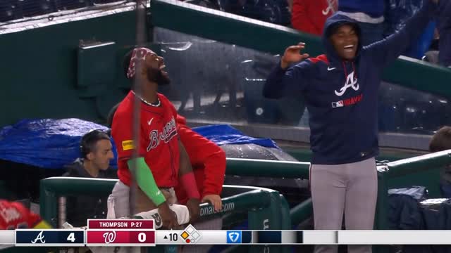 Instagram post by @braves for GEICO. Caption reads: Matty Wheels 🏎️💨.