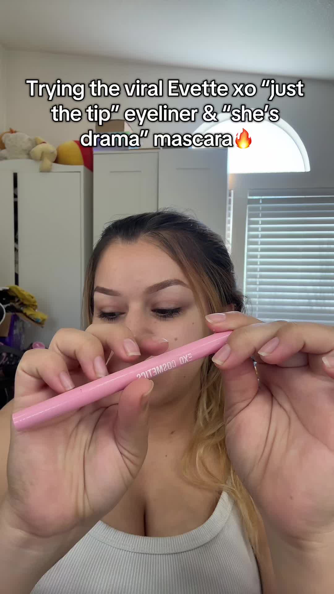 TikTok post by @jannnet.xo for EXO Cosmetics. Caption reads: [...] with these products 🔥🔥 #evettexo....