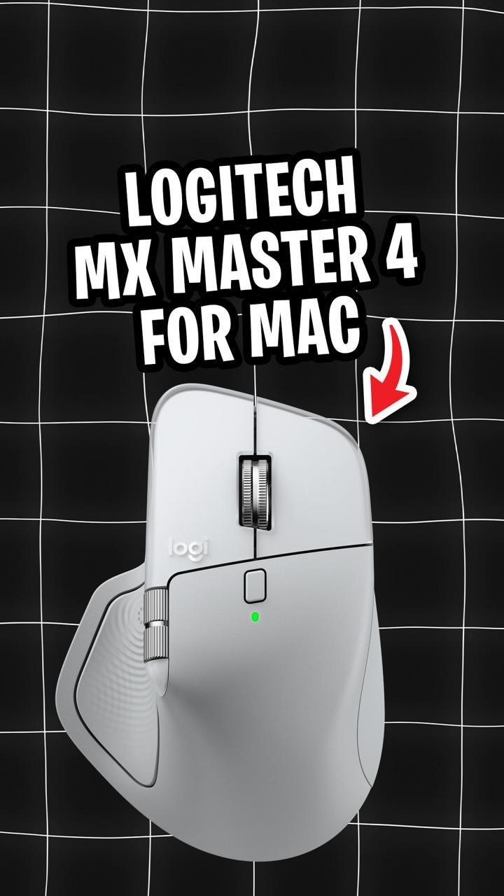 Instagram post by @tasarimcidayi for Logitech. Caption reads: Logitech Mx Master 4 For Mac @logitech #reklam.