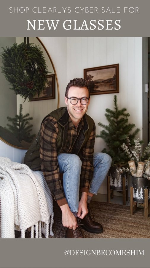 Instagram post by @designbecomeshim for Clearly. Caption reads: [...] glasses online has never been easier.....