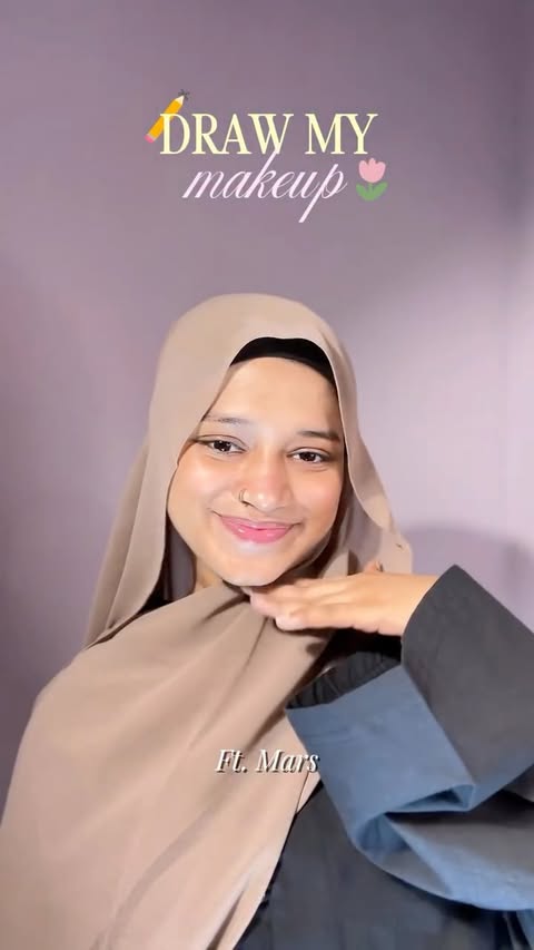 Instagram post by @__albiyaa for MARS Cosmetics. Caption reads: Draw my makeup 🎨💗 Ft. @reachedmars . . . . .....