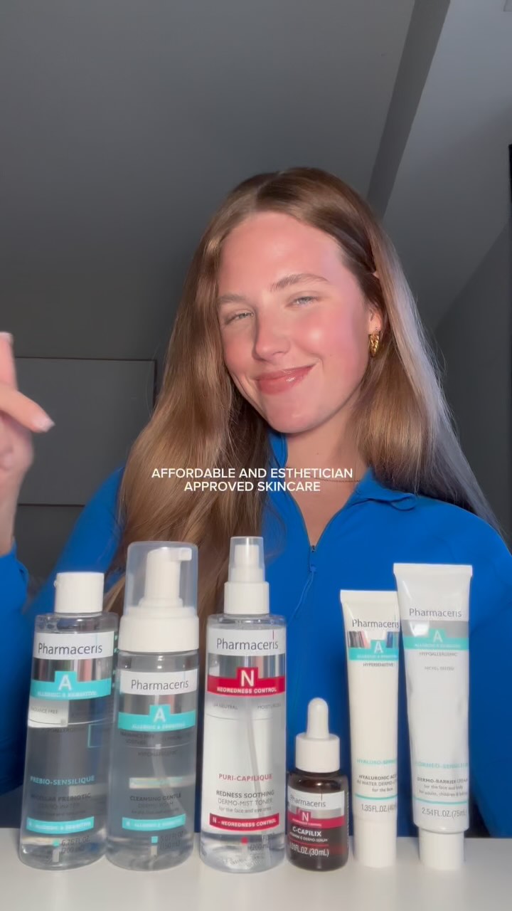 Instagram post by @skinwithhav for Pharmaceris. Caption reads: This line from @pharmacerisusa is SO good and I....