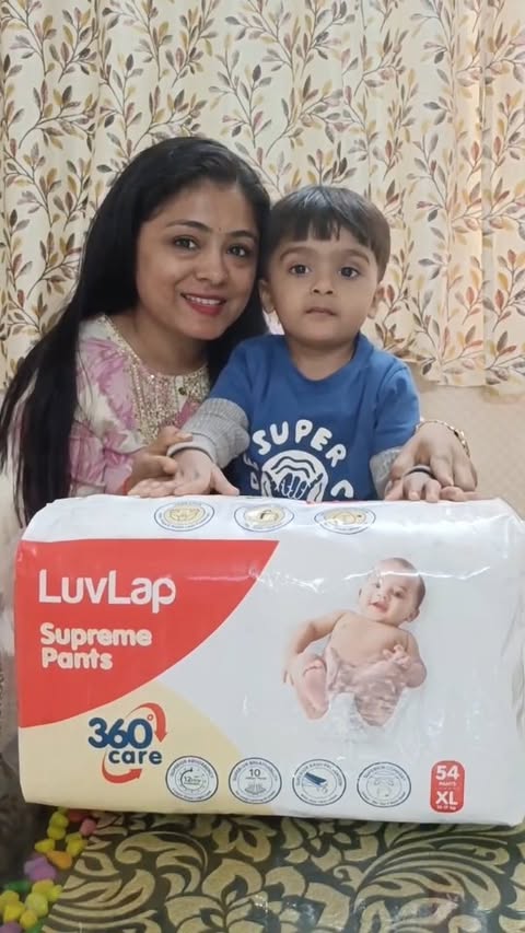 Instagram post by @hiyan.naimish for LuvLap. Caption reads: luvlap Supreme diaper pants for my baby. It is....