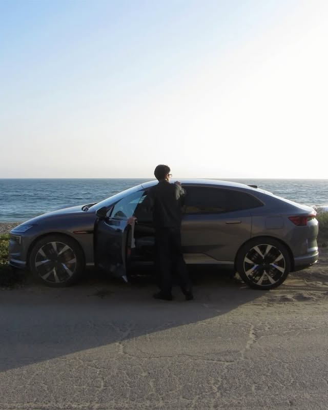 Instagram post by @andyyyen for Polestar. Caption reads: the polestar 4 just fit into the day. no gas....