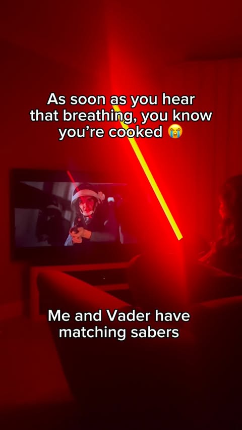 Instagram post by @_pixelette_ for NSabers. Caption reads: The Rogue One hallway scene with Darth Vader is....