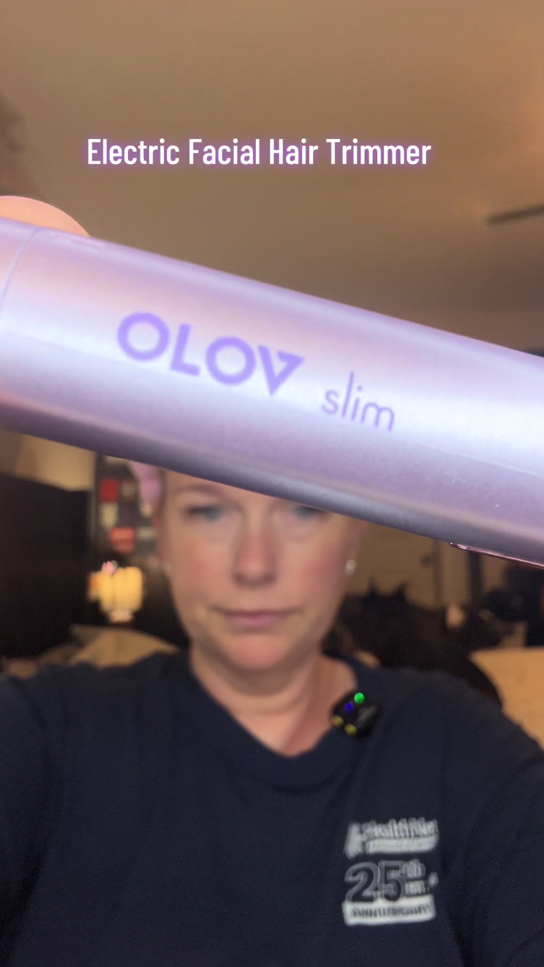 TikTok post by @stephanie_rn_08 for OLOV. Caption reads: [...] facial hair trimmer is so versatile!....