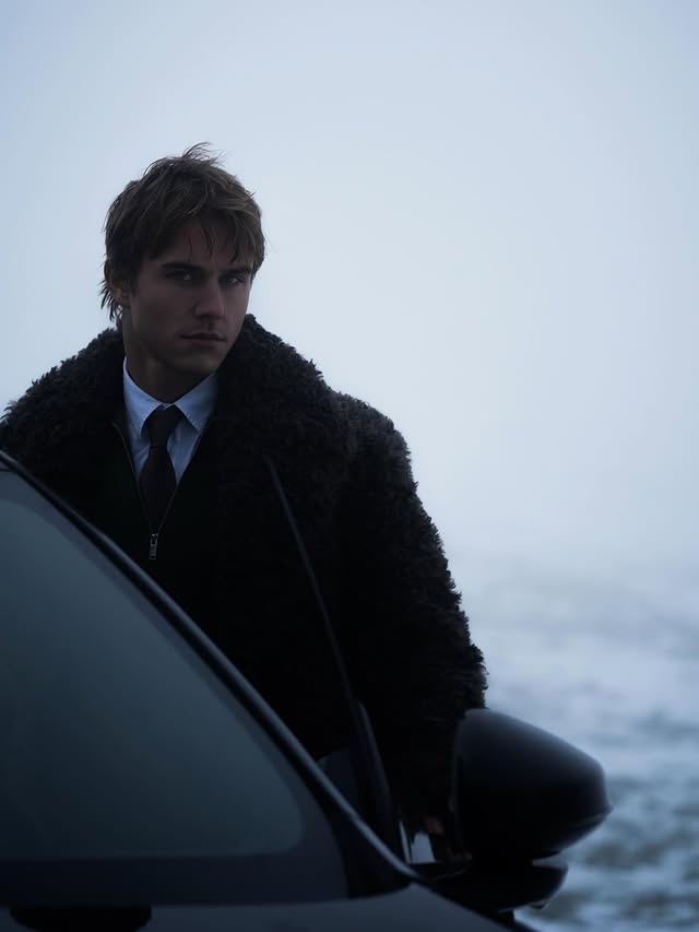 Instagram post by @hendrikgiesler for Polestar. Caption reads: Icy rides with @polestarcars 
sharp, clean and....