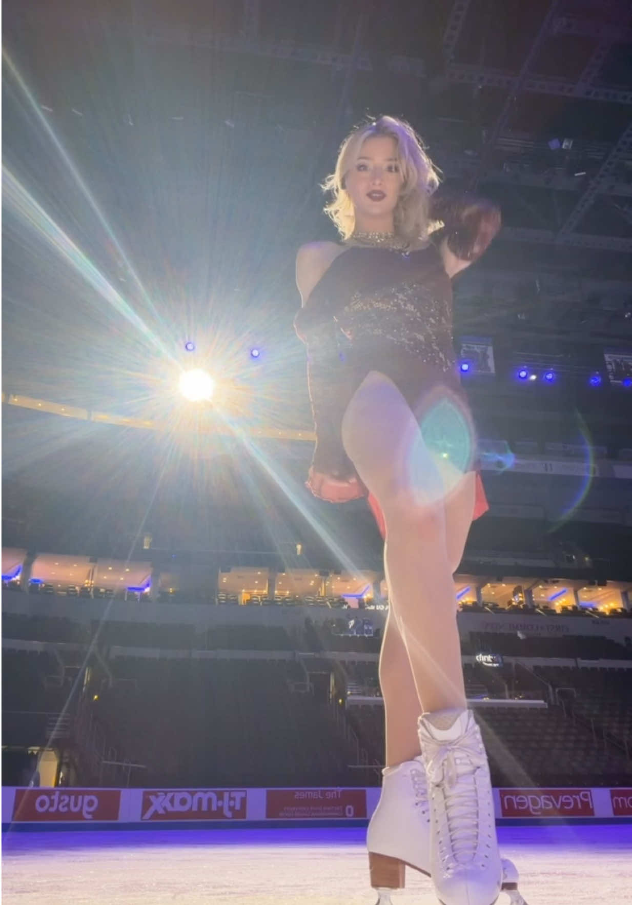 TikTok post by @amberglenniceskater for Olympics. Caption reads: See you in Milan @Olympics #skatingtiktok.