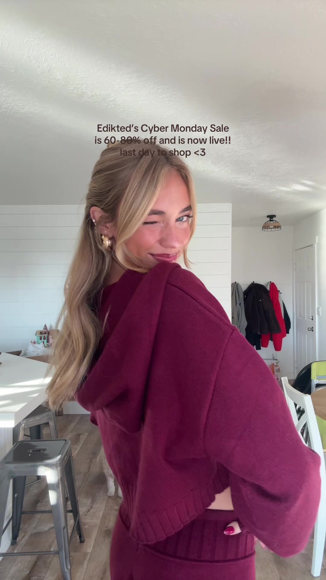 TikTok post by @khloee_reese for Edikted. Caption reads: best time to shop the cutest pieces from @Edikted....