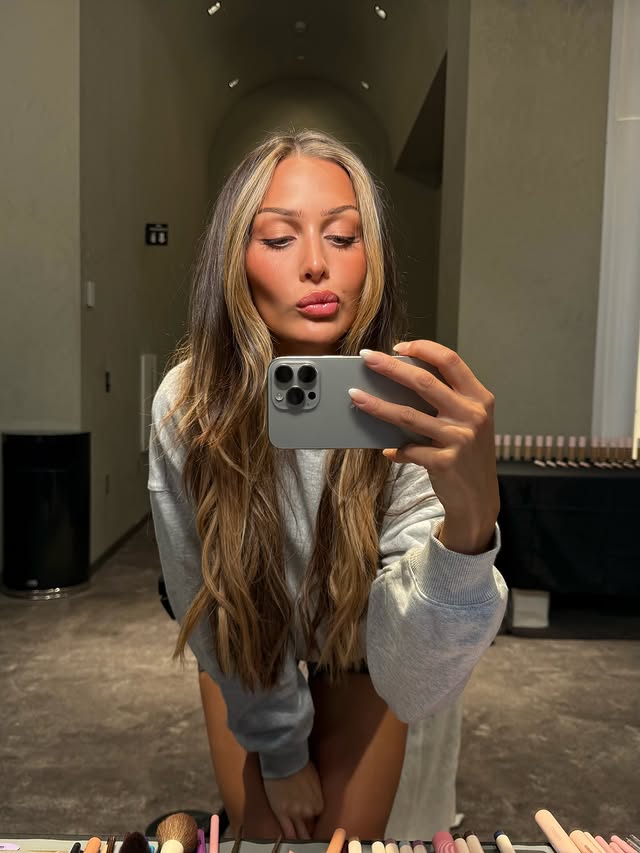 Instagram post by @lovawiderberg for H&M Beauty. Caption reads: tb last year in LA with @hm @hmbeauty....