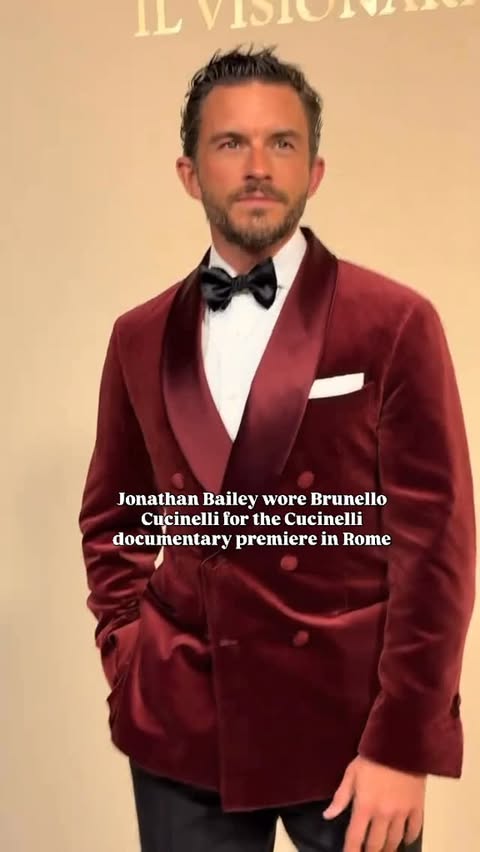 Instagram post by @hautecouturefashionista for Brunello Cucinelli. Caption reads: Jonathan Bailey wore Brunello Cucinelli to the....
