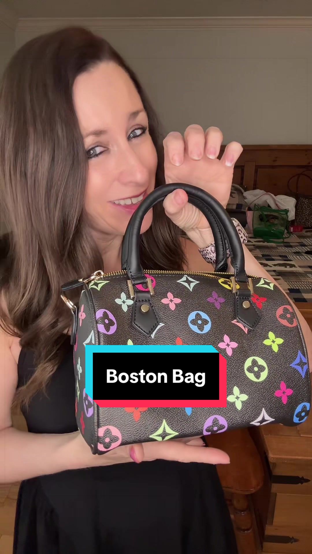 TikTok post by @love2mix72 for HKCLUF US. Caption reads: [...] keeps asking me where I got my bag! @HKCLUF....