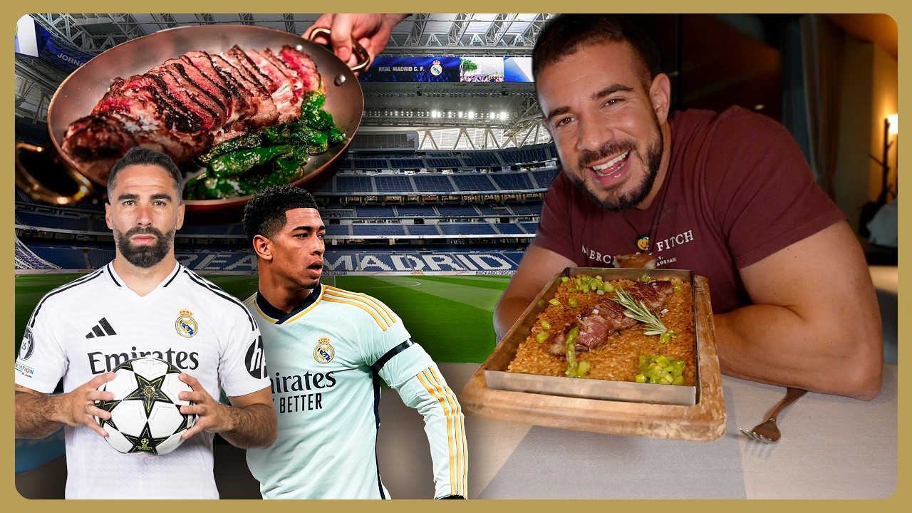 YouTube post by @CenandoconPablo for Pampling. Caption reads: The Santiago Bernabeu Restaurant Controversy: Tip....