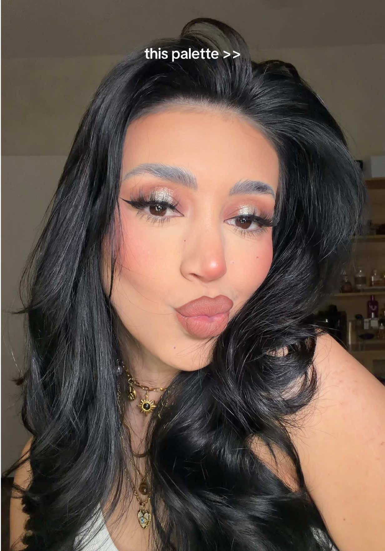 TikTok post by @fernyzambrana1 for Adriana Nichole Cosmetics. Caption reads: [...] EATS FOR THE HOLIDAYS 💅🏼 @Adriana Nichole....