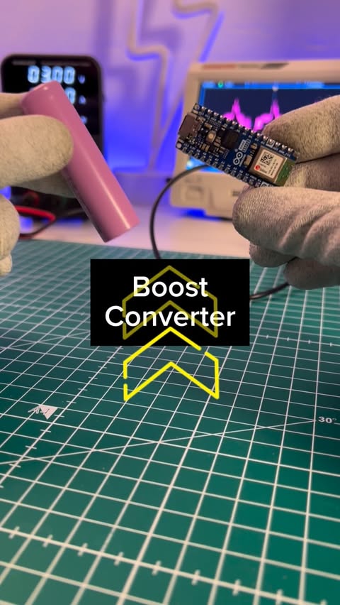 Instagram post by @kamitronix for PCBWay. Caption reads: [...] converters explained in 30 seconds ⚡️....