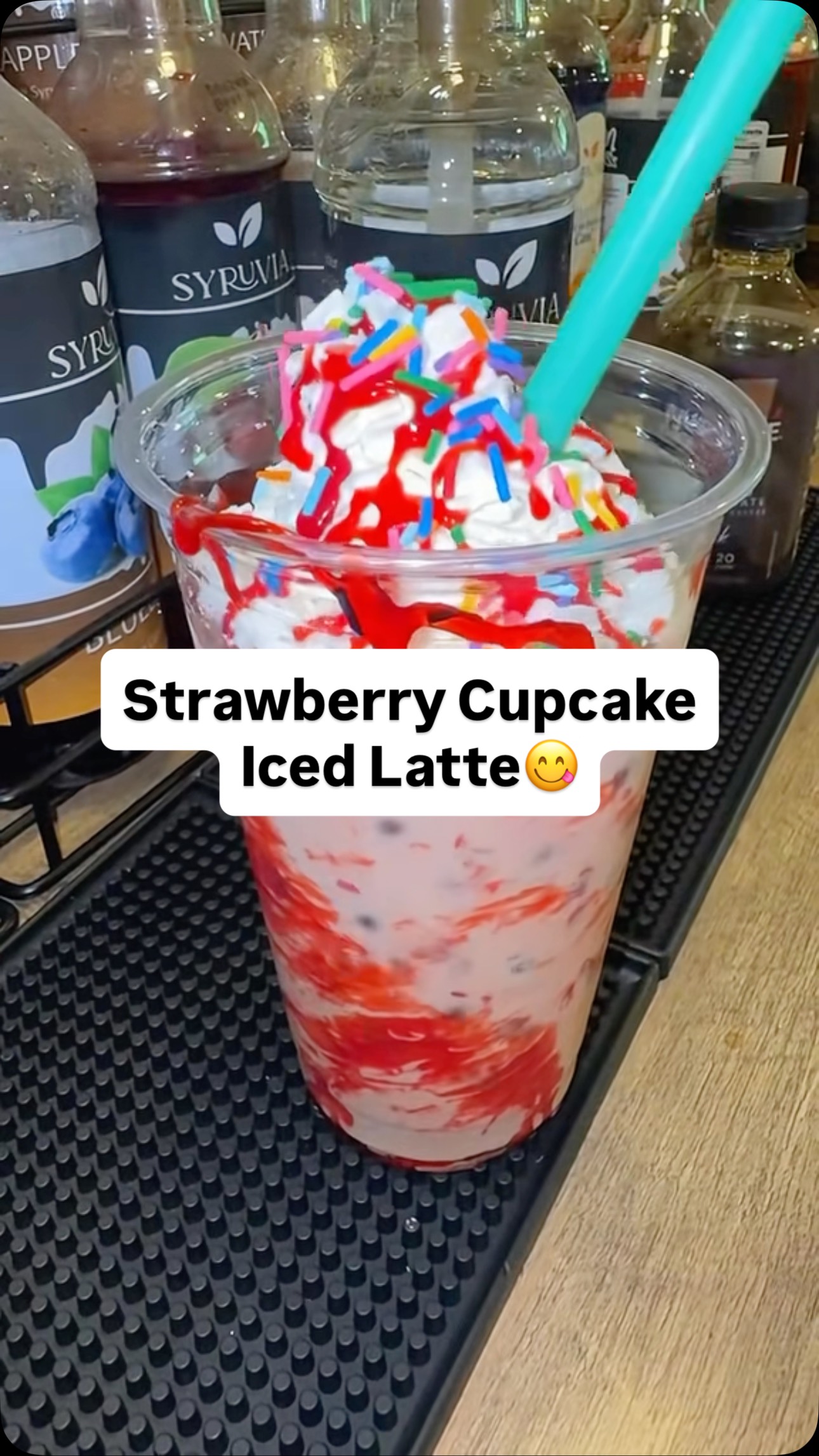 Instagram post by @missk613xo for Syruvia. Caption reads: Syruvia's cupcake syrup is top-notch! Try their....