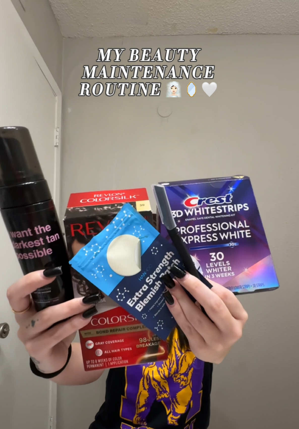 TikTok post by @tiffanynicolewhite for Revlon Hair Tools. Caption reads: [...] just a girlllllllllll 🧖🏻‍♀️🪞🤍  @Crest....