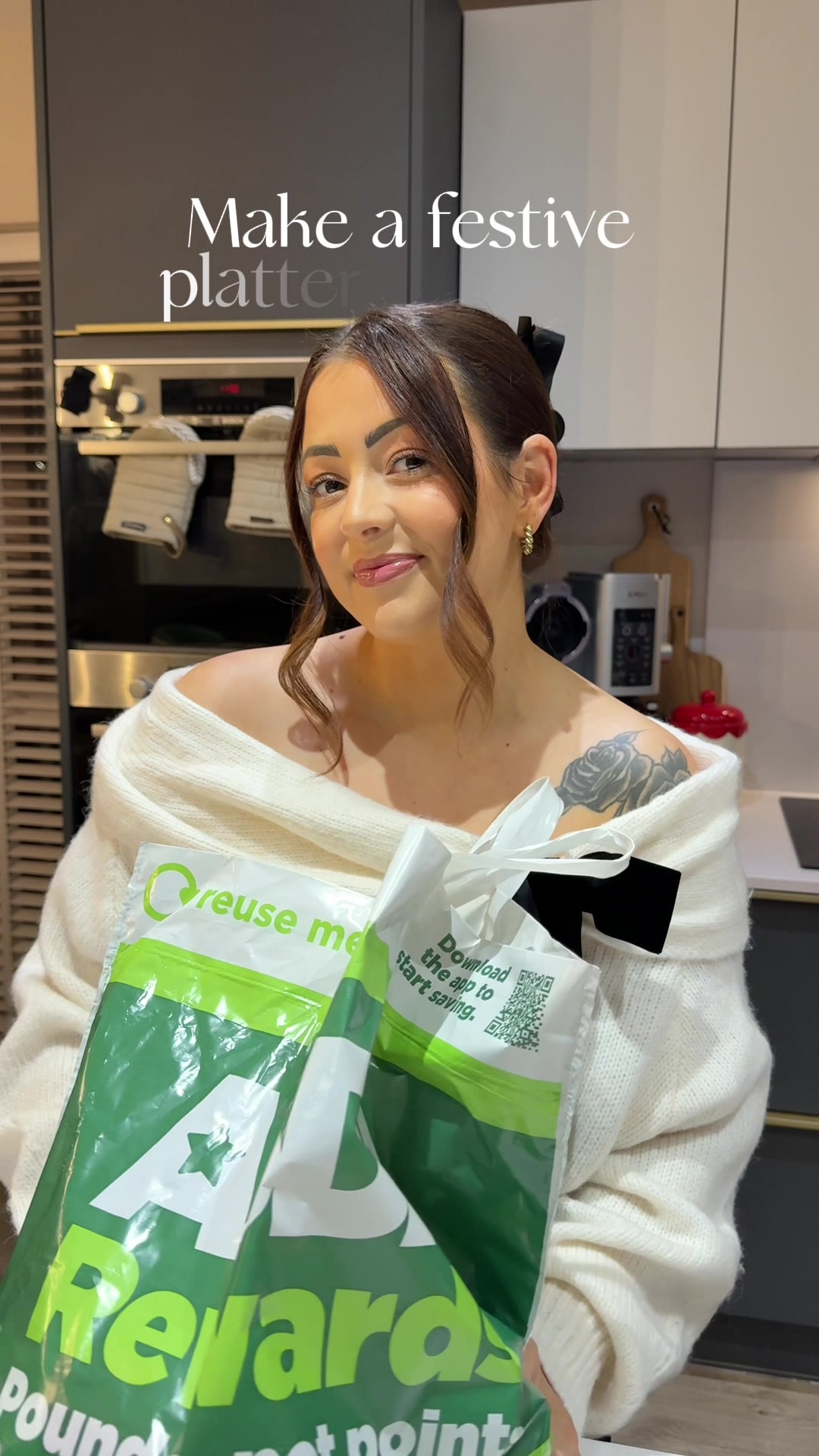 TikTok post by @charlottekern_ for Asda. Caption reads: [...] I grabbed everything I needed from @Asda UK....