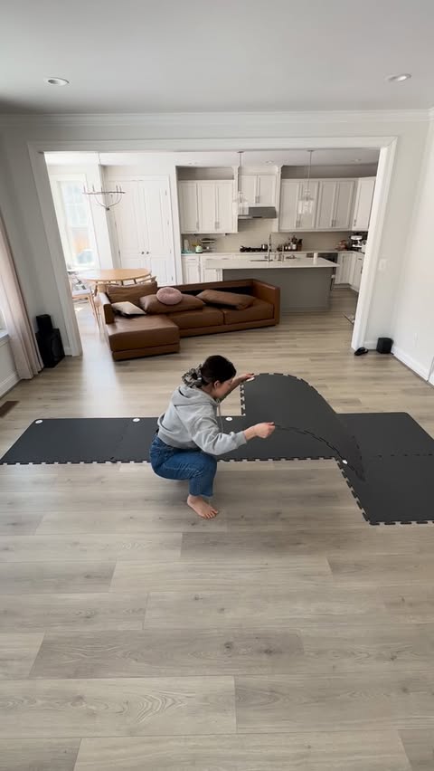 Instagram post by @itsjennybaek for Tumble Circus. Caption reads: Finally replaced our old, too-small, totally not....