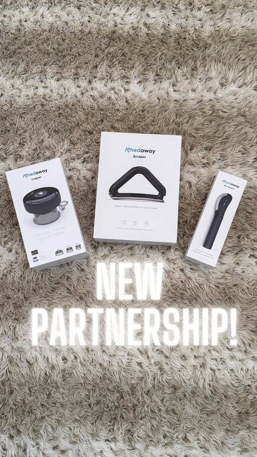 Instagram post by @muscular_revival for Achedaway. Caption reads: [...] to announce my partnership with @achedaway....