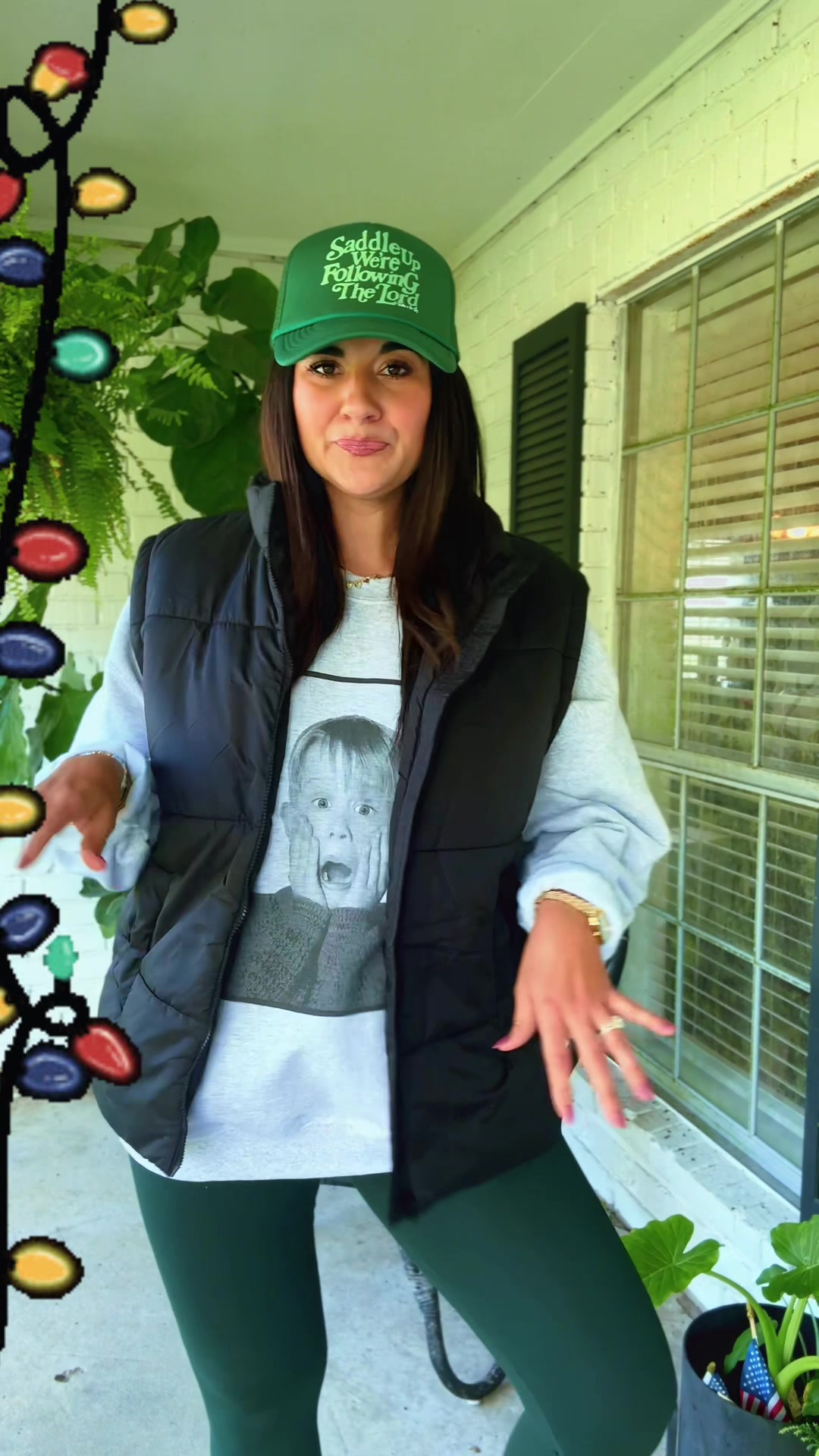 TikTok post by @laurenelizabeth_shop for United Monograms. Caption reads: [...] #homealonesweatshirt @United Monograms  .