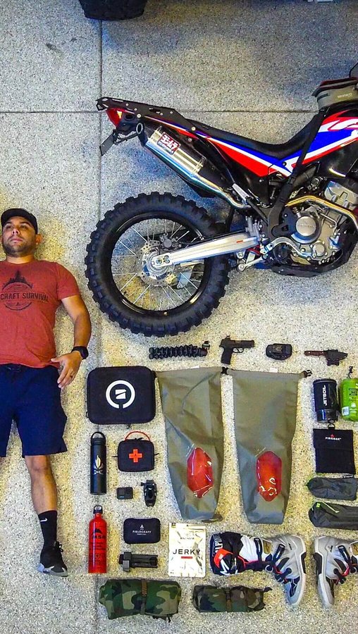 Instagram post by @mike.a.hernandez for Jetboil. Caption reads: Using a motorcycle is an exercise in minimalist....