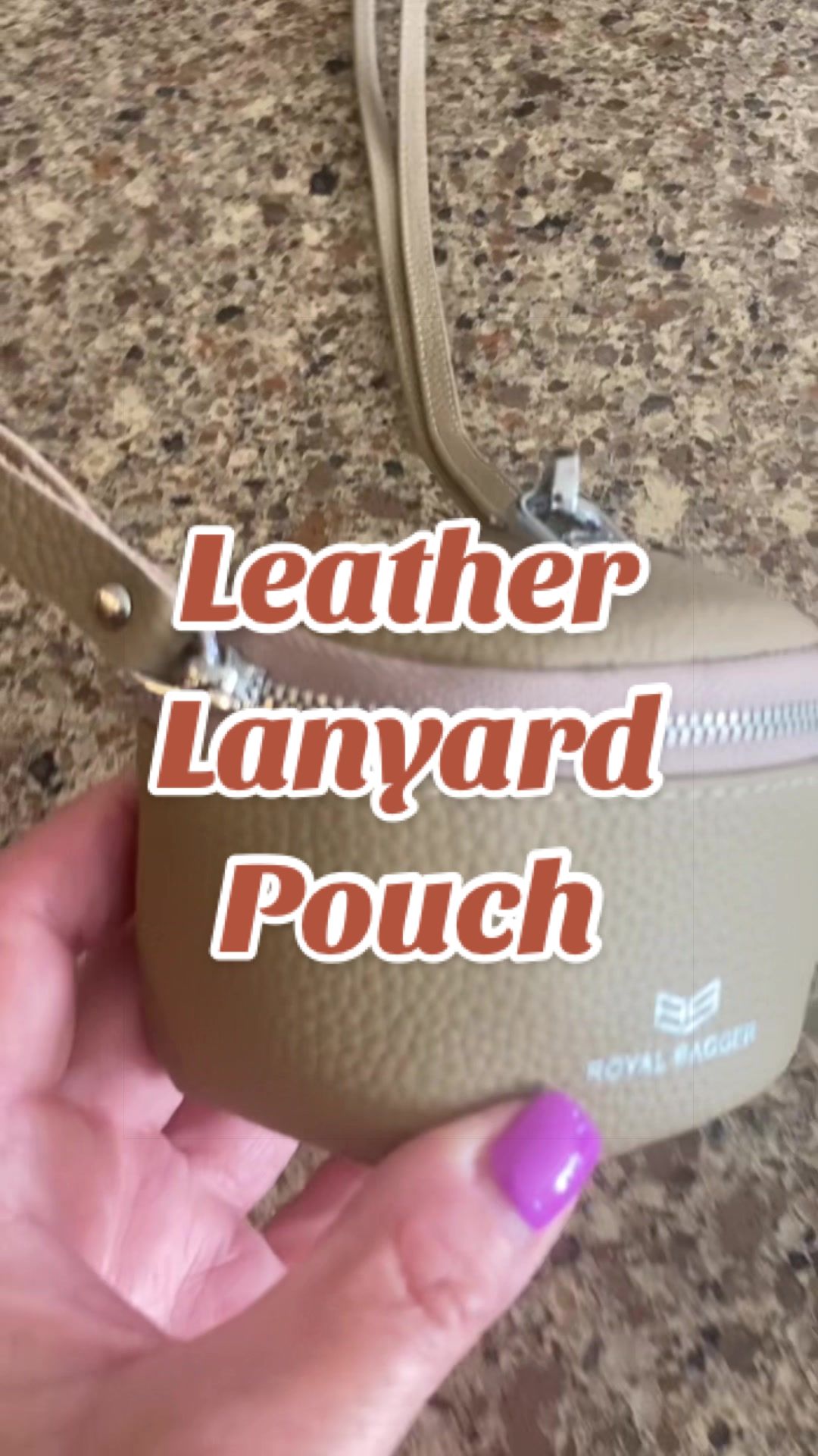 TikTok post by @mama5.finds for Royal Bagger. Caption reads: [...] #pouch #neckpouch #lanyardbag @ROYAL BAGGER....