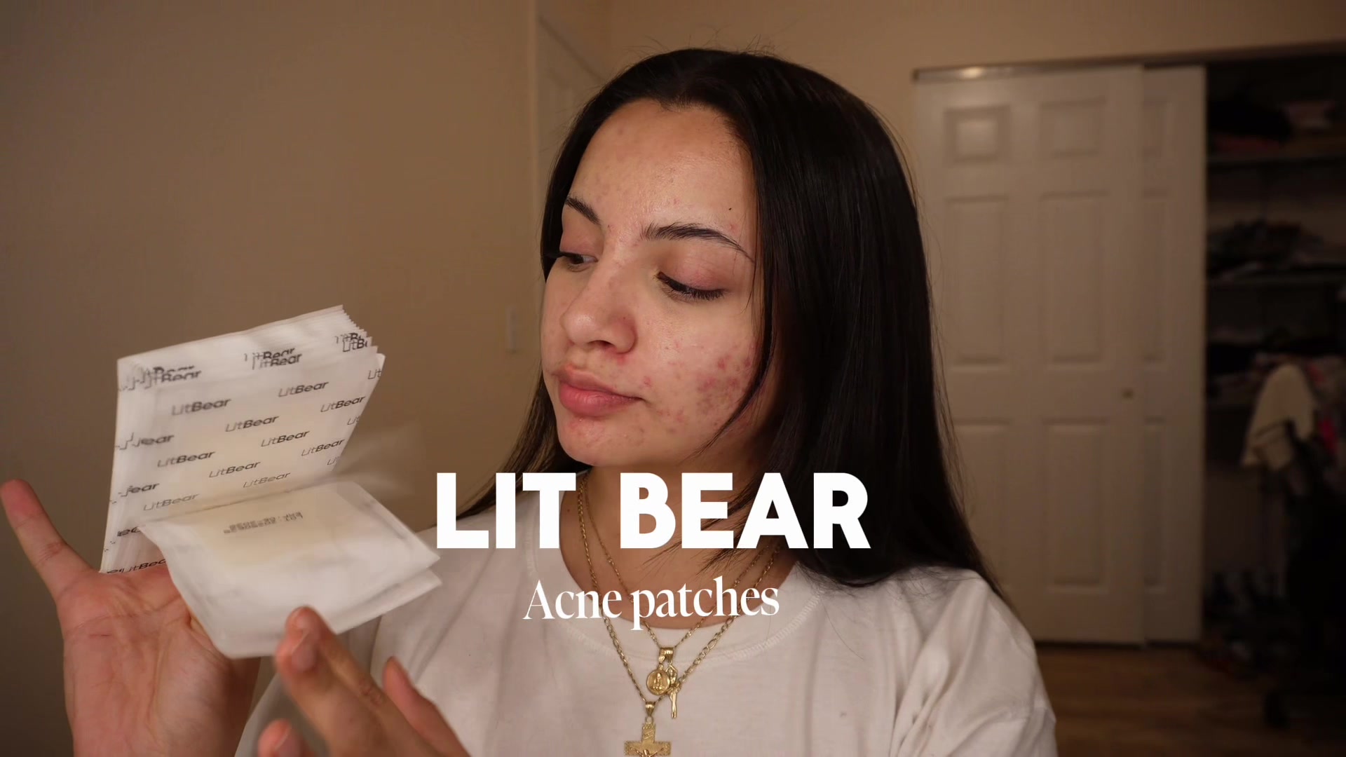 TikTok post by @vida.jlo for LitBear. Caption reads: Night time routine with @LitBear #acneskin....