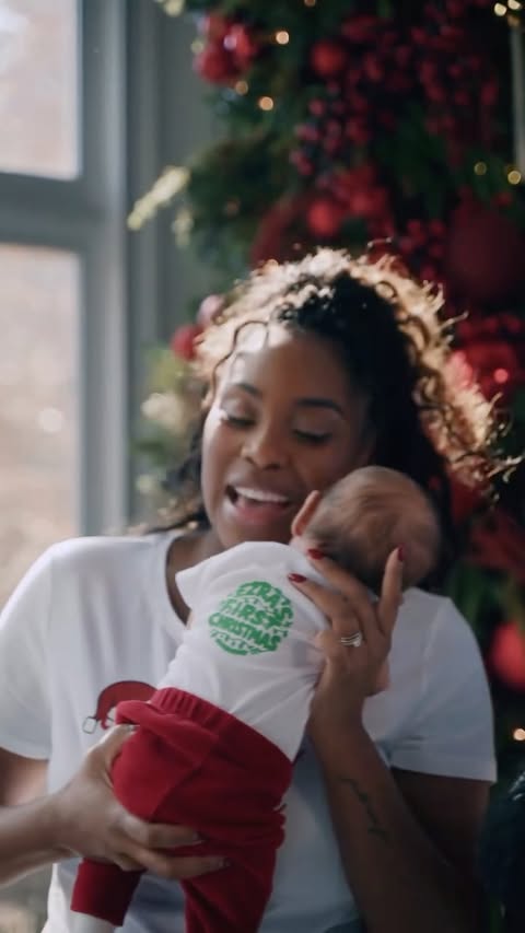 Instagram post by @cameronreidhamilton for Cricut. Caption reads: Our first Christmas as parents, so we had to go....