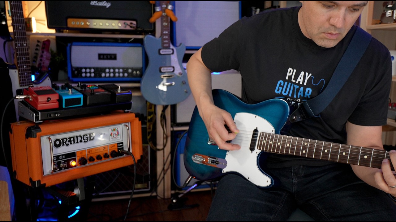 YouTube post by @landonbailey for Fender. Caption reads: [...] HD Pedal Tuner GUITARS Fender Telecaster....