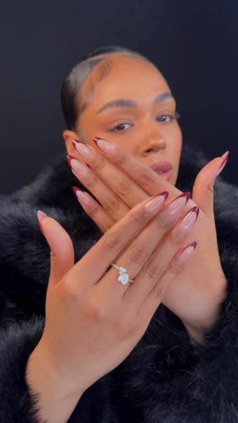 Instagram post by @mariahsofiyahhh for Liquid Death. Caption reads: Killer Nails with @apresnailofficial @liquiddeath....