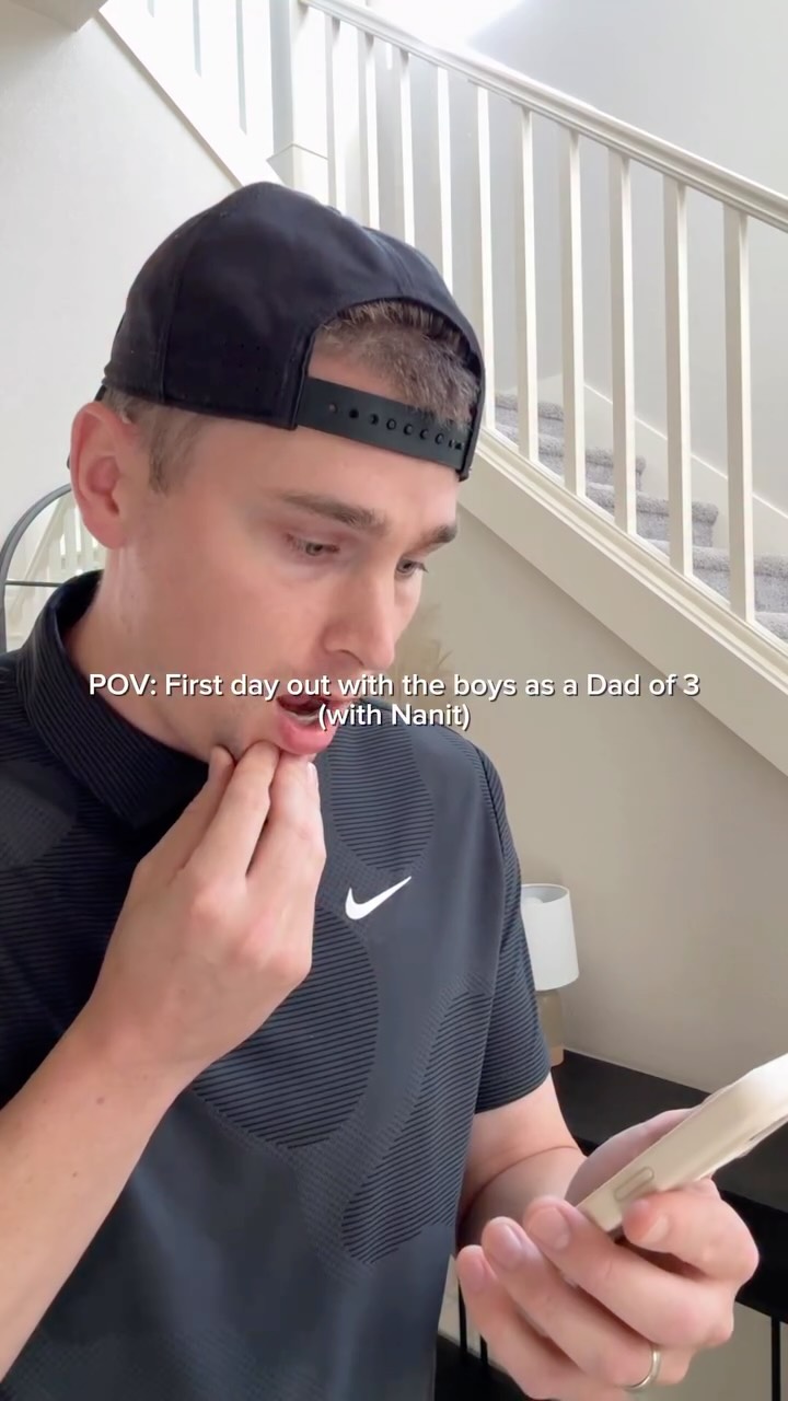 Instagram post by @mikeumscheid for Nanit. Caption reads: [...] between holes... I’m checking the @get_nanit....