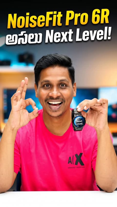 Instagram post by @telugutechtuts for Noise. Caption reads: ₹6,999 లో ఇంత AI Smartwatch!? 😳 Noise NoiseFit....