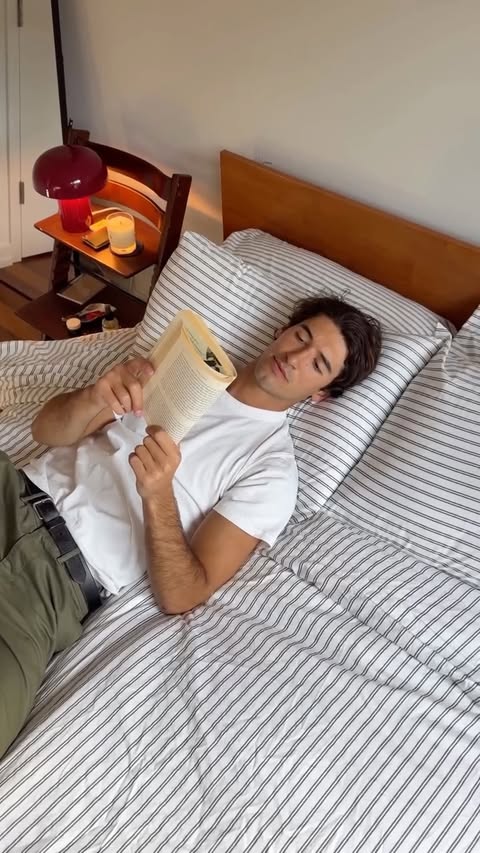 Instagram post by @ennyrad for Brooklinen. Caption reads: Best in bed with Brooklinen. Bedding refresh to....