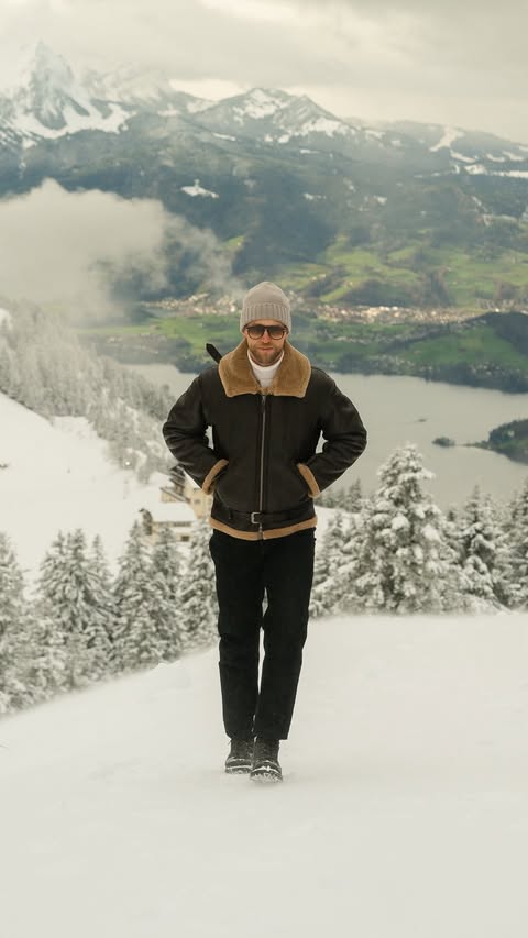 Instagram post by @benbrewster for Swiss International Air Lines. Caption reads: Embracing the sensory experience of Switzerland,....